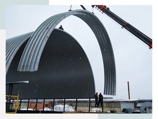 Полукруглые ангары в Белореченске